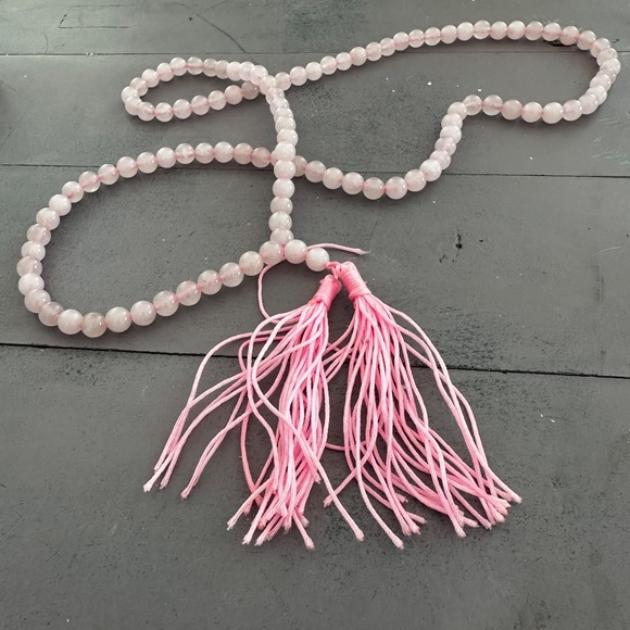 Rose Quarts  Chrystal  mala New - Picture 1 of 3